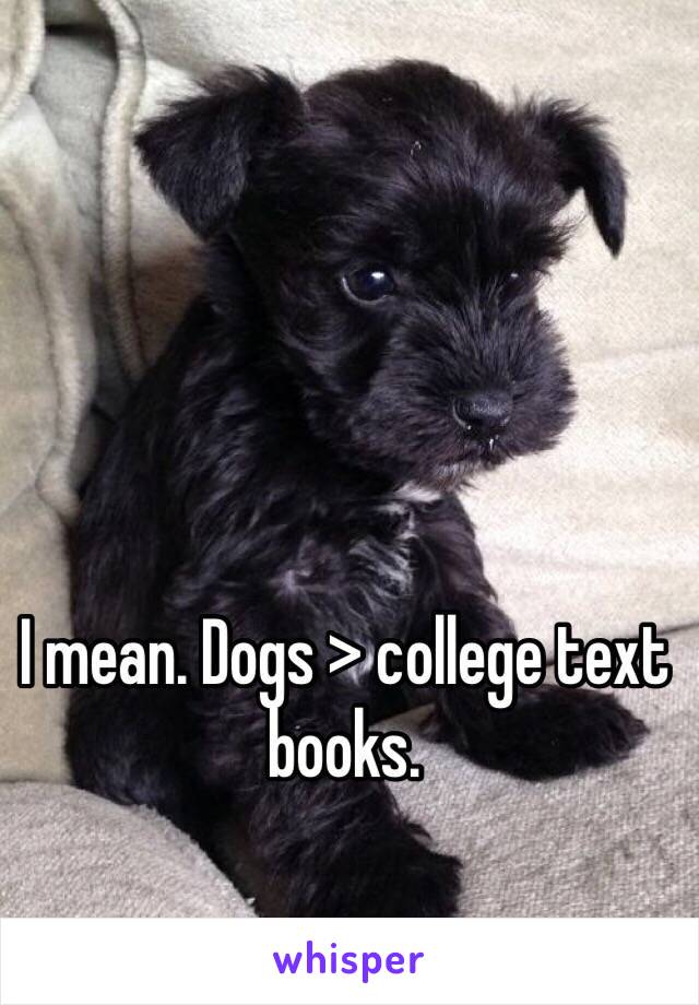 I mean. Dogs > college text books. 