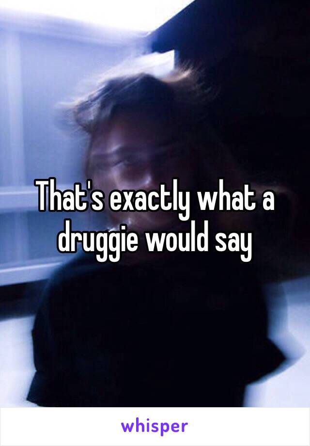 That's exactly what a druggie would say