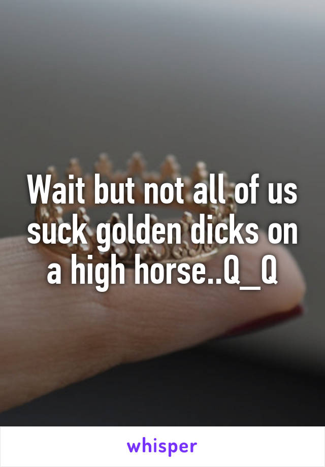 Wait but not all of us suck golden dicks on a high horse..Q_Q