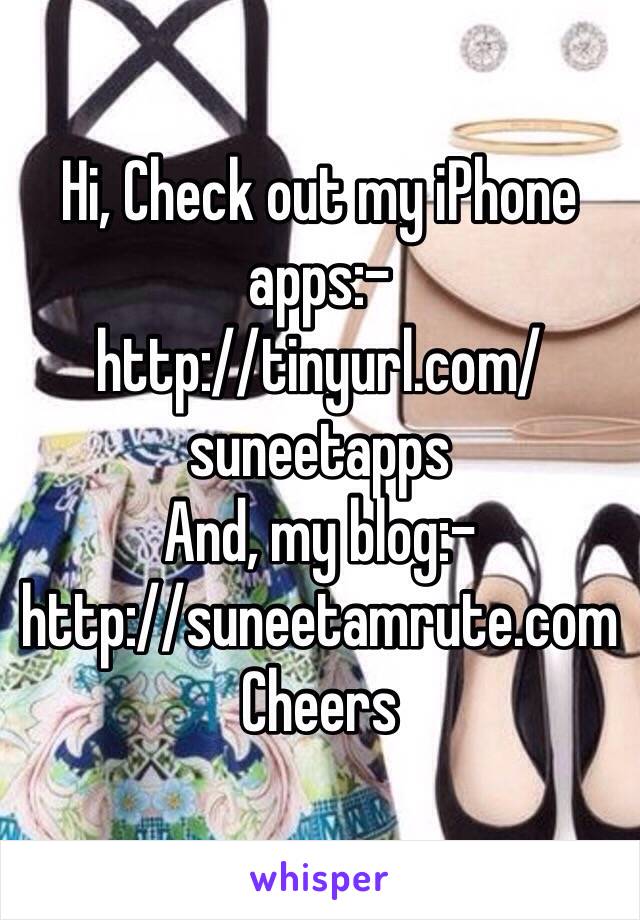 Hi, Check out my iPhone apps:-
http://tinyurl.com/suneetapps
And, my blog:-
http://suneetamrute.com
Cheers
