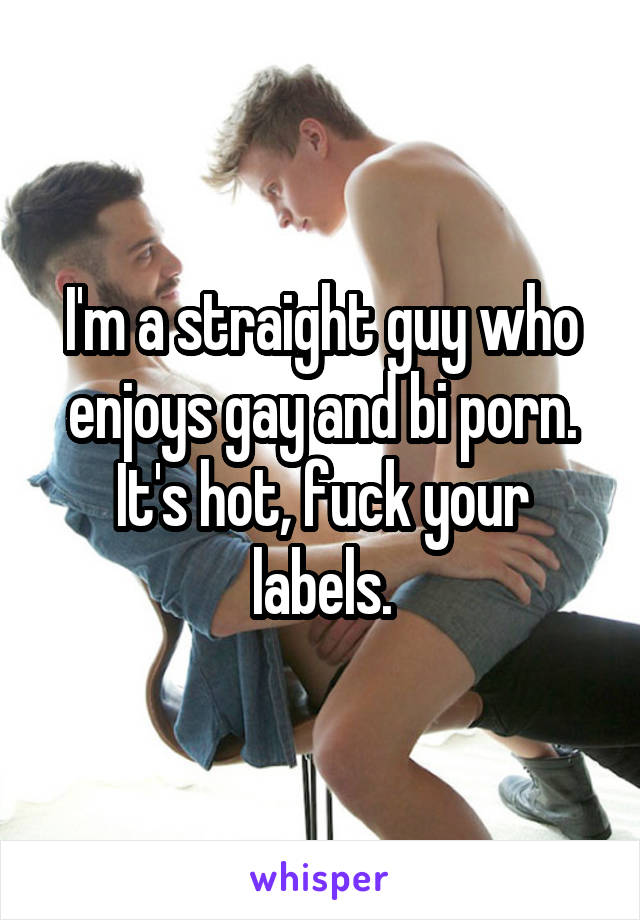 I'm a straight guy who enjoys gay and bi porn. It's hot, fuck your labels.
