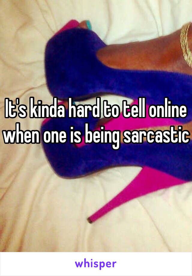 It's kinda hard to tell online when one is being sarcastic 