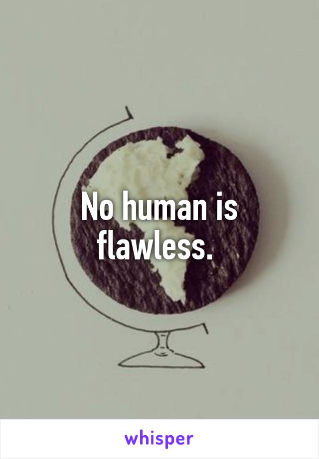 No human is flawless. 