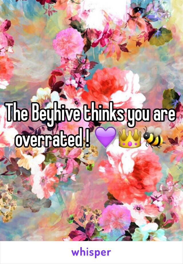 The Beyhive thinks you are overrated ! 💜👑🐝