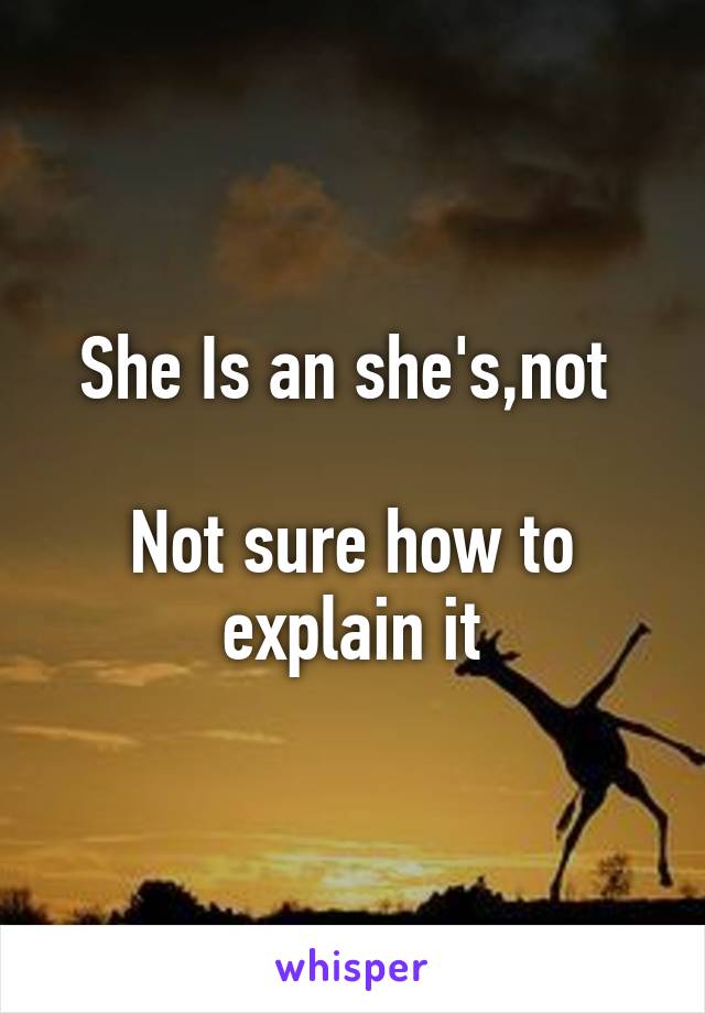 She Is an she's,not 

Not sure how to explain it