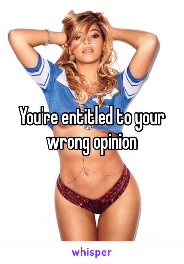 You're entitled to your wrong opinion 