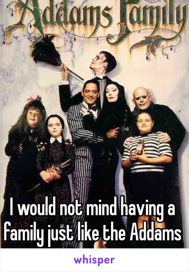 I would not mind having a family just like the Addams 