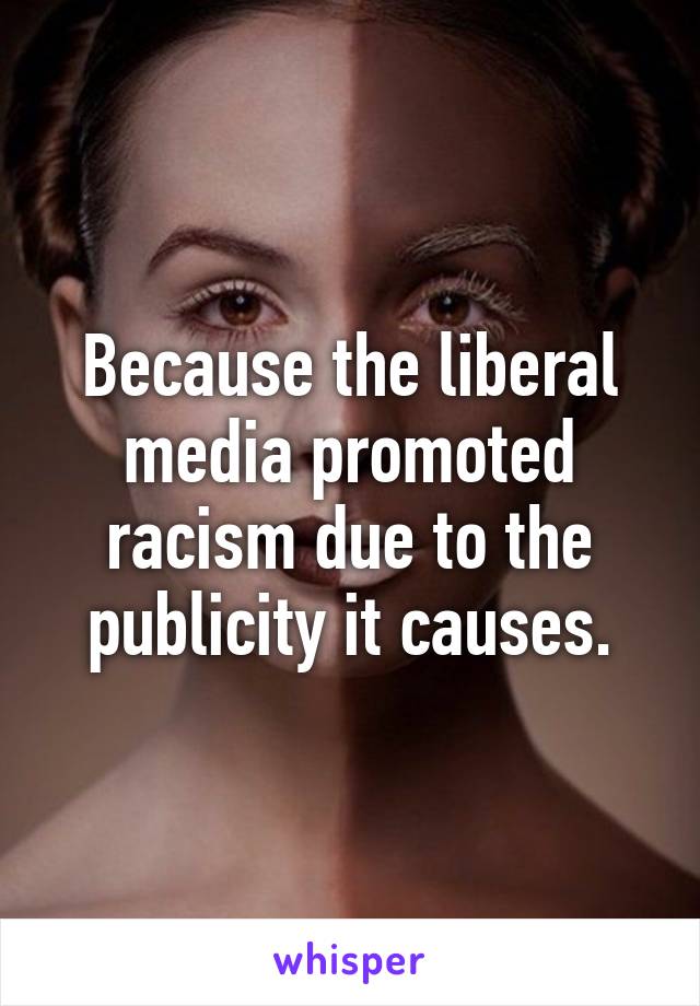 Because the liberal media promoted racism due to the publicity it causes.