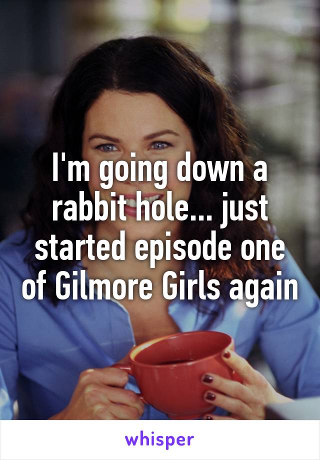 I'm going down a rabbit hole... just started episode one of Gilmore Girls again
