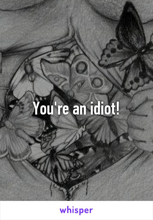 You're an idiot!