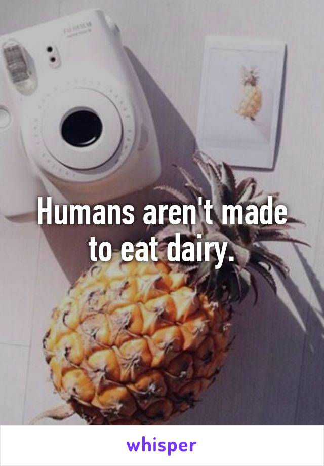 Humans aren't made to eat dairy.