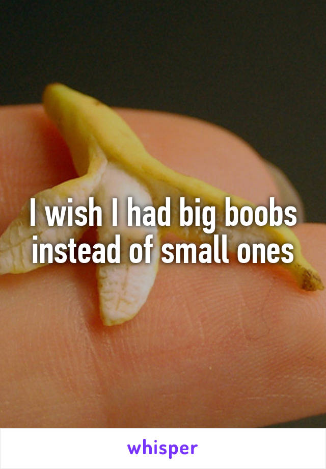 I wish I had big boobs instead of small ones