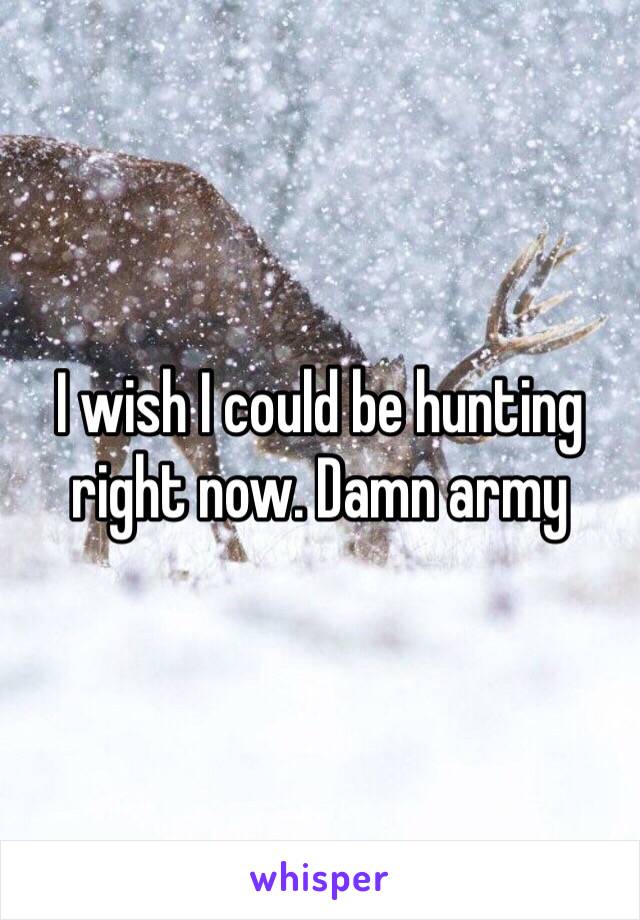 I wish I could be hunting right now. Damn army 