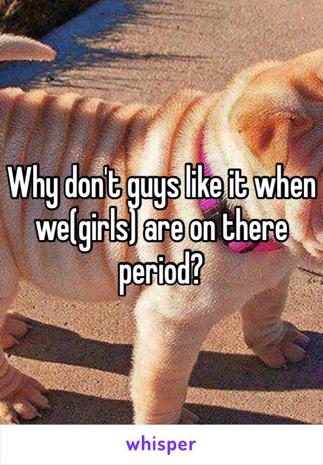 Why don't guys like it when we(girls) are on there period?