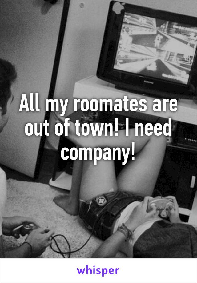 All my roomates are out of town! I need company!
