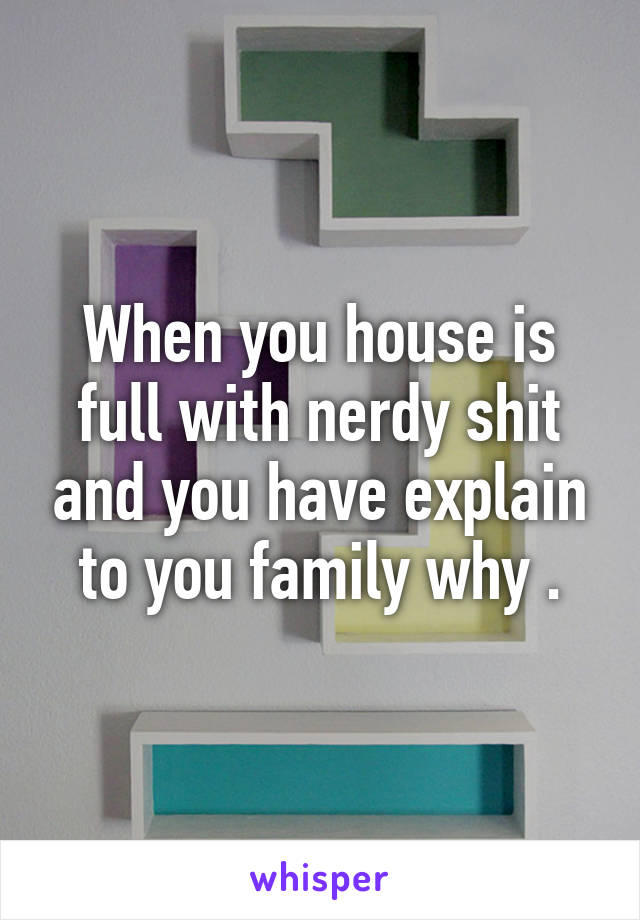 When you house is full with nerdy shit and you have explain to you family why .