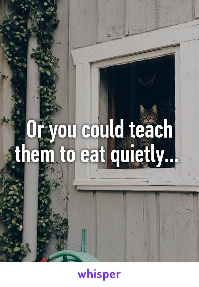 Or you could teach them to eat quietly... 