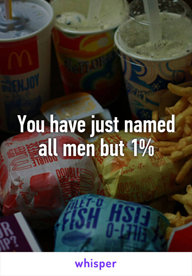 You have just named all men but 1%