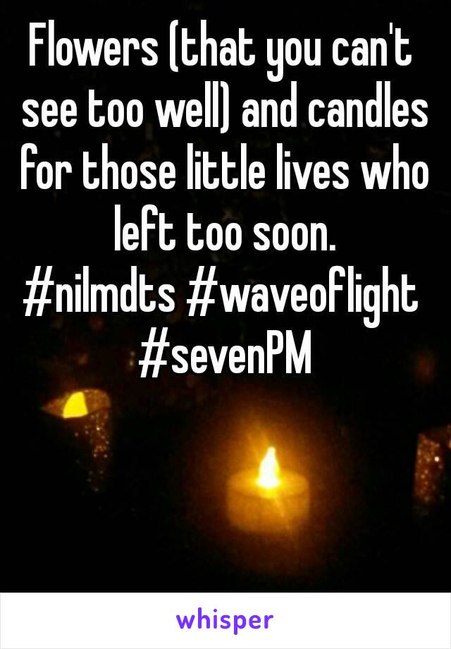 Flowers (that you can't see too well) and candles for those little lives who left too soon.
#nilmdts #waveoflight #sevenPM
