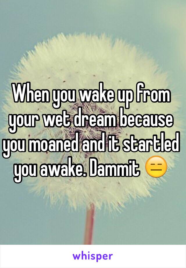 When you wake up from your wet dream because you moaned and it startled you awake. Dammit 😑