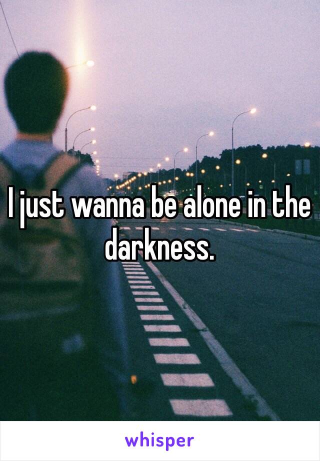 I just wanna be alone in the darkness. 