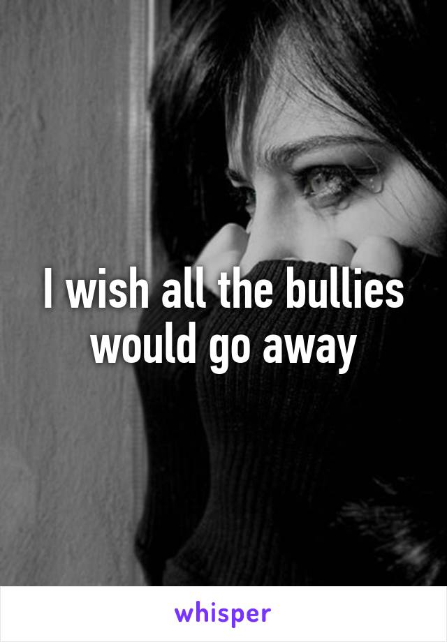I wish all the bullies would go away