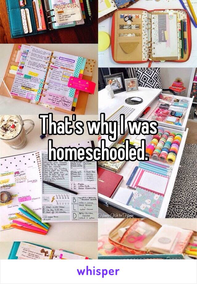 That's why I was homeschooled.