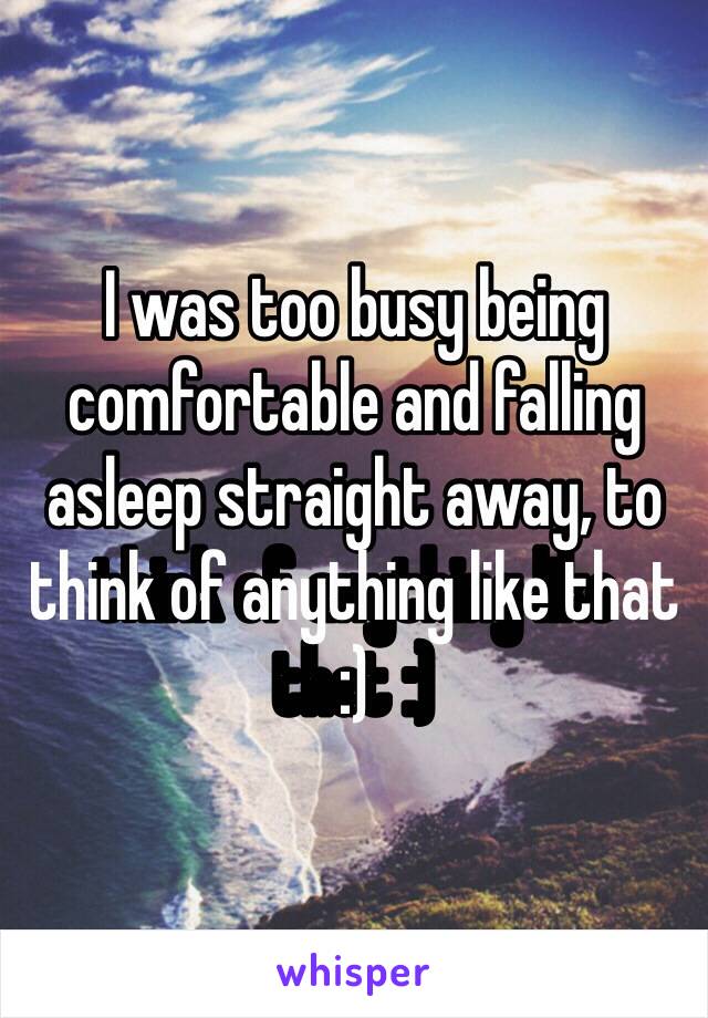 I was too busy being comfortable and falling asleep straight away, to think of anything like that :) 