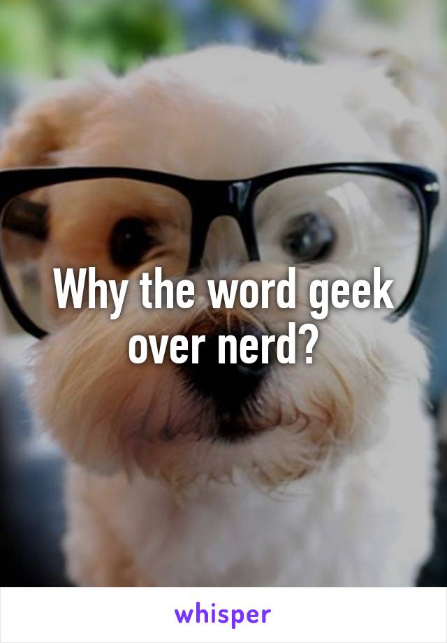 Why the word geek over nerd?