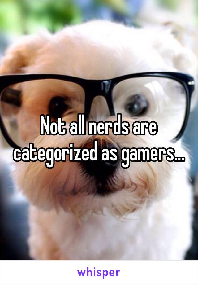 Not all nerds are categorized as gamers...