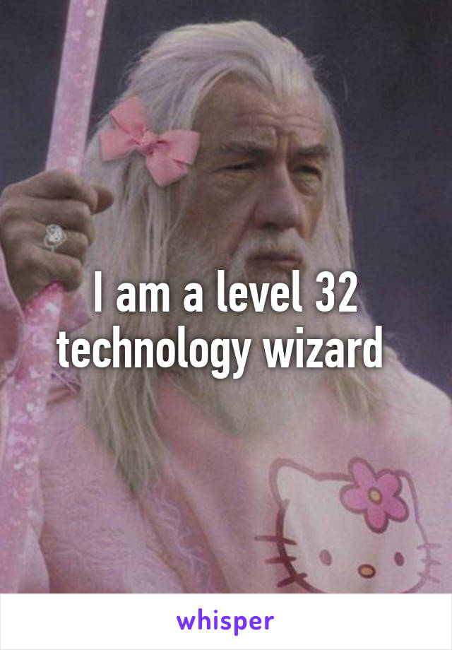 I am a level 32 technology wizard 