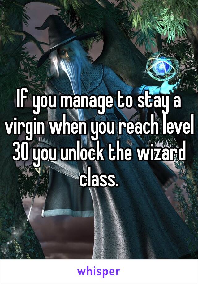 If you manage to stay a virgin when you reach level 30 you unlock the wizard class.