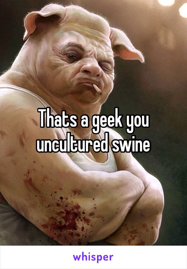 Thats a geek you uncultured swine 