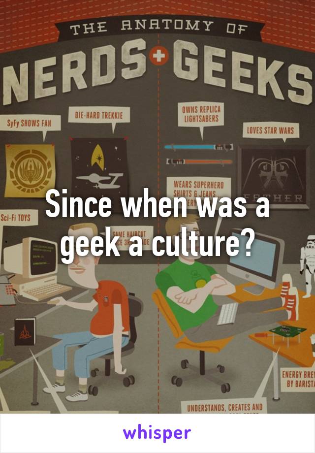 Since when was a geek a culture?