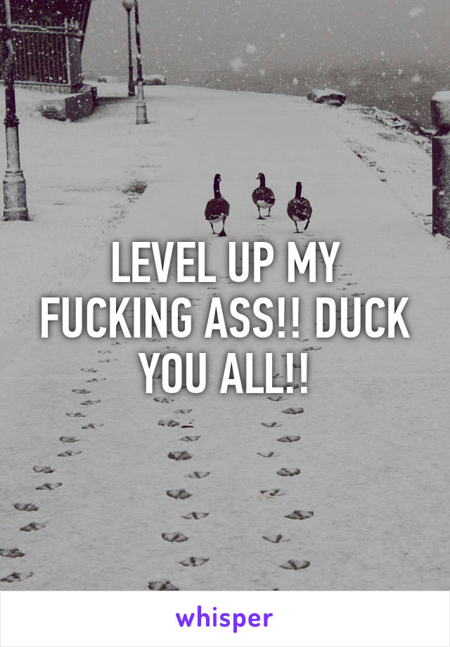 LEVEL UP MY FUCKING ASS!! DUCK YOU ALL!!