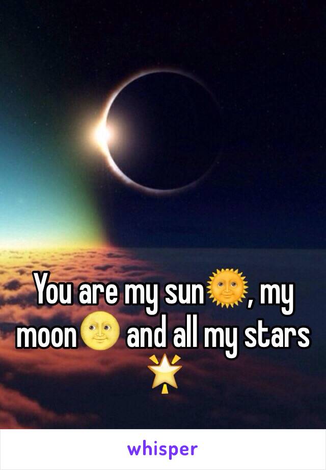 You are my sun🌞, my moon🌝 and all my stars 🌟