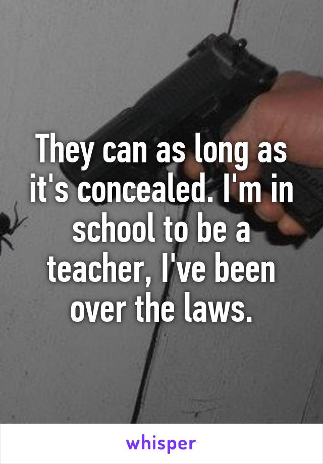 They can as long as it's concealed. I'm in school to be a teacher, I've been over the laws.