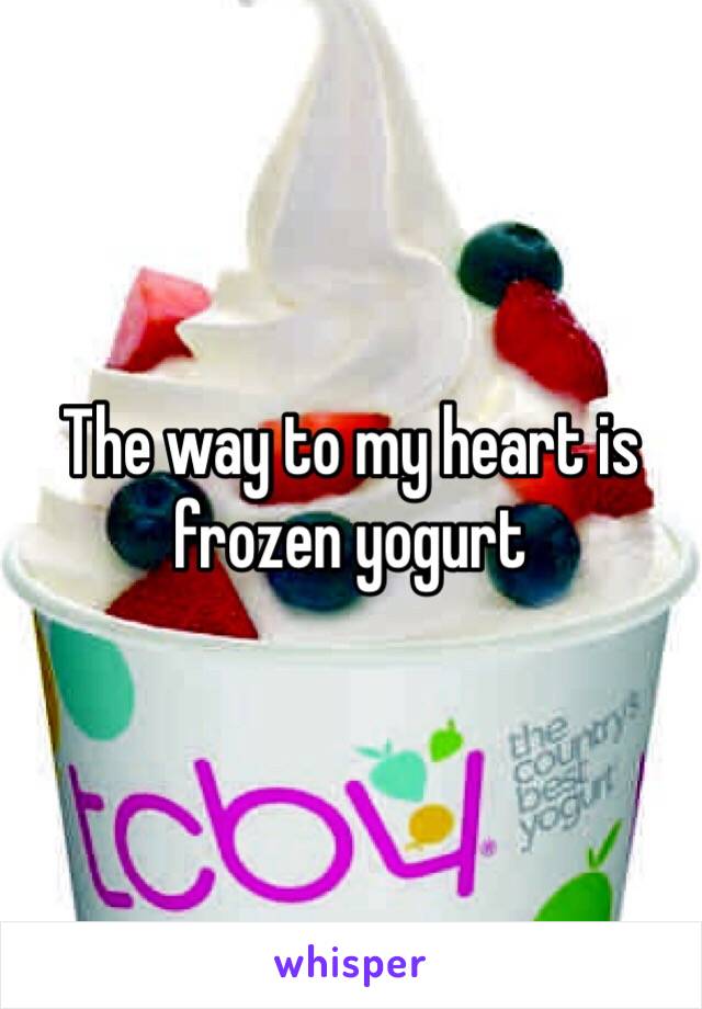 The way to my heart is frozen yogurt 