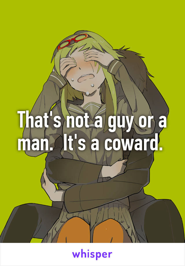 That's not a guy or a man.  It's a coward. 