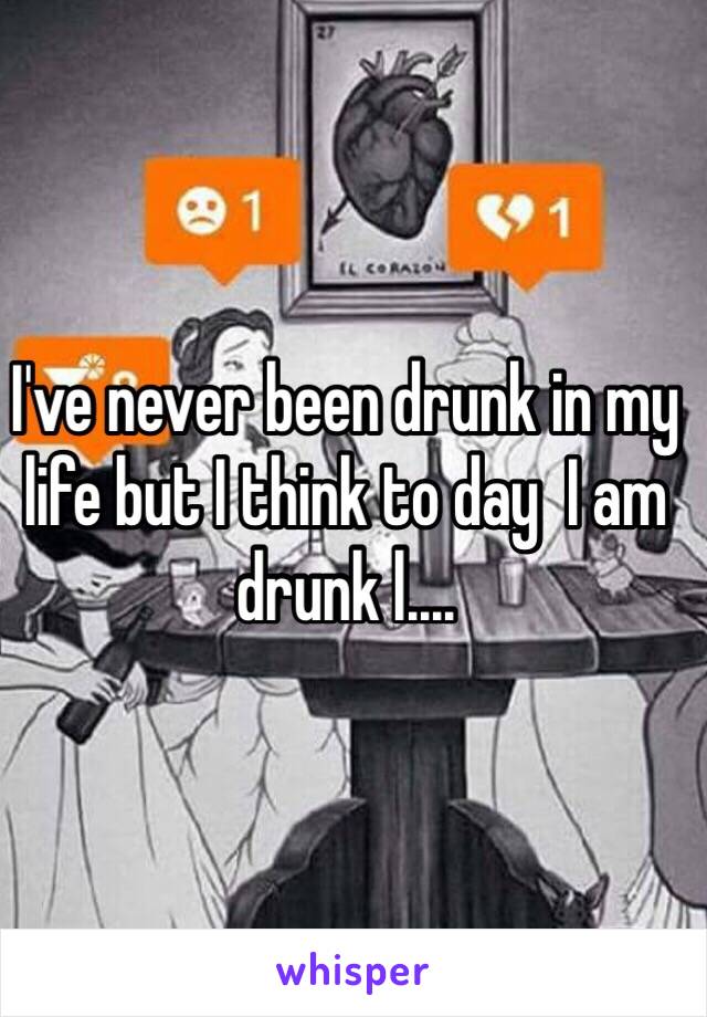 I've never been drunk in my life but I think to day  I am drunk l....