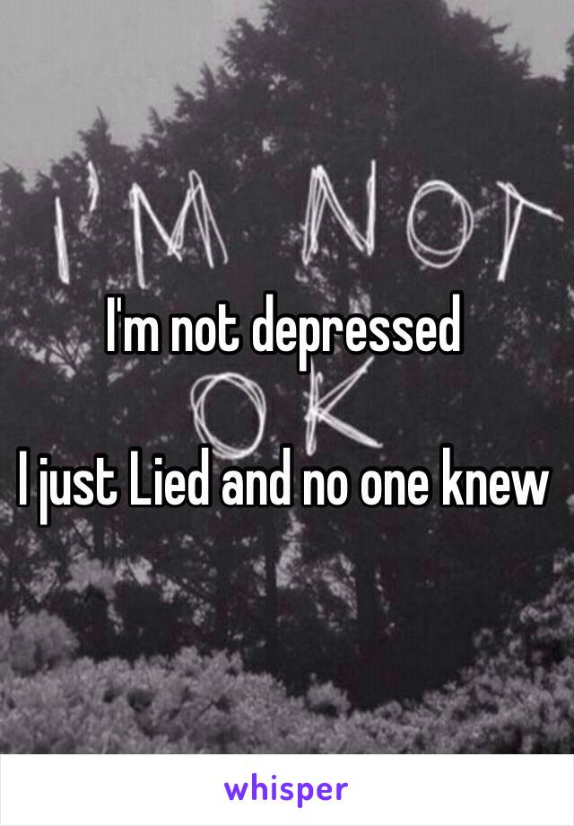 I'm not depressed 

I just Lied and no one knew 