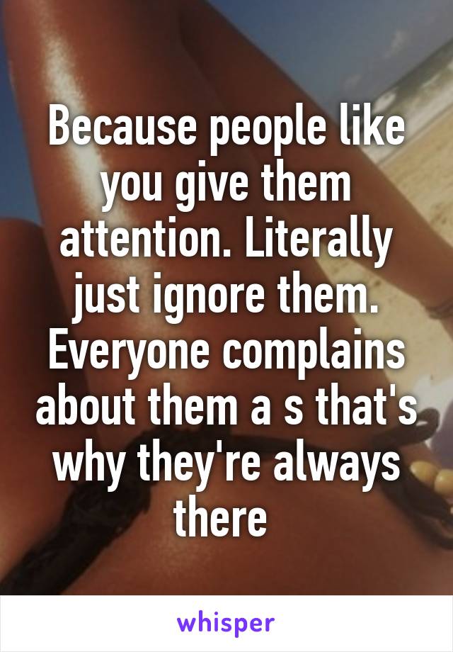 Because people like you give them attention. Literally just ignore them. Everyone complains about them a s that's why they're always there 