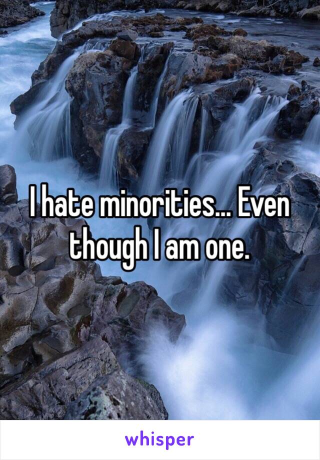 I hate minorities... Even though I am one.