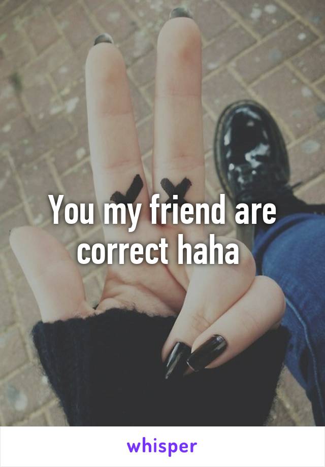 You my friend are correct haha 