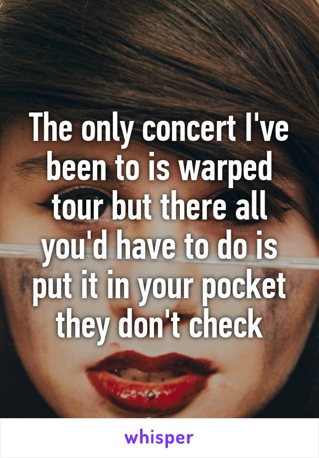 The only concert I've been to is warped tour but there all you'd have to do is put it in your pocket they don't check