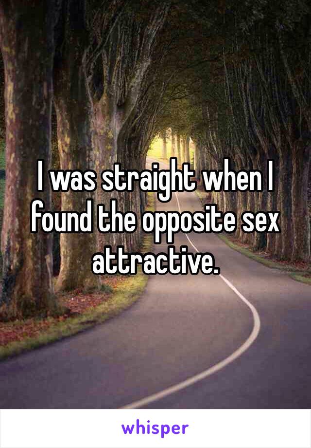 I was straight when I found the opposite sex attractive.