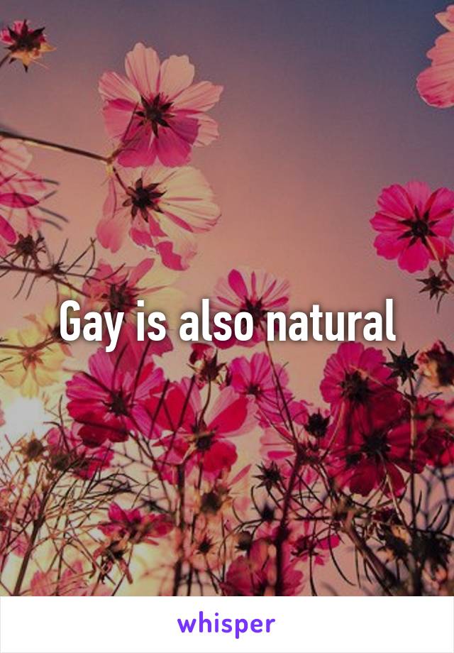 Gay is also natural