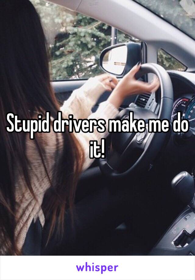 Stupid drivers make me do it!