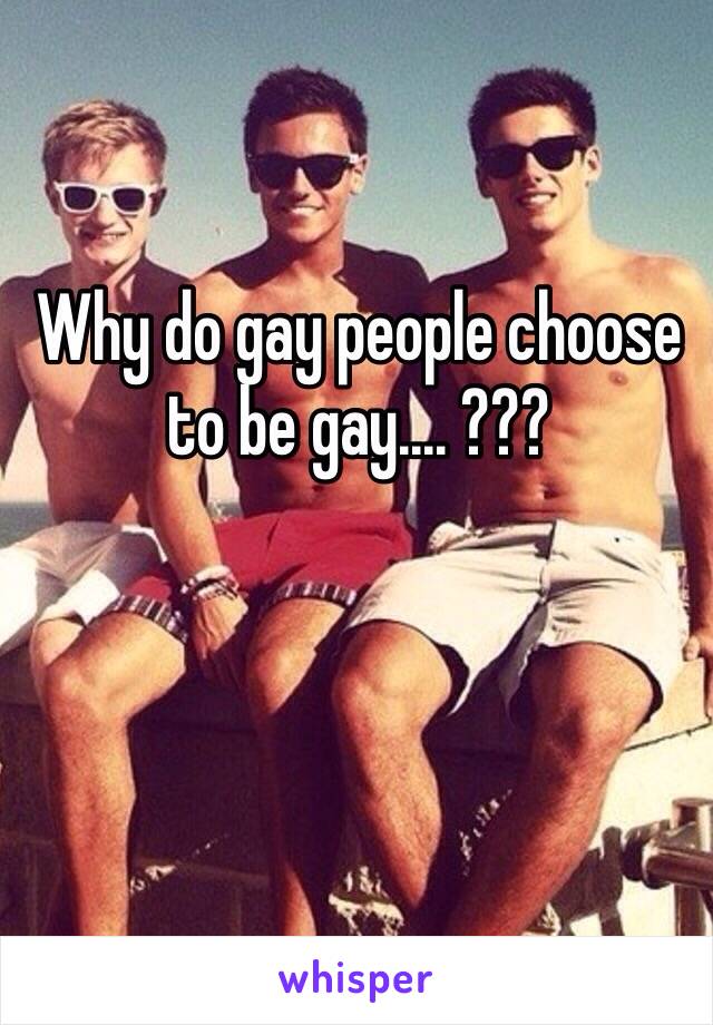 Why do gay people choose to be gay.... ??? 