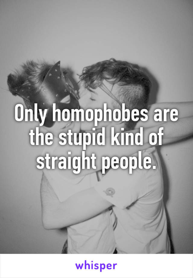 Only homophobes are the stupid kind of straight people.